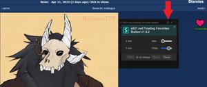 Screenshot of e621.net Floating Favorites Button