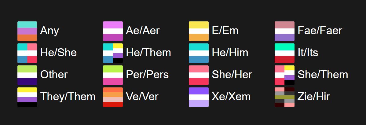 Screenshot of Twitch - FFZ Pronouns Flags