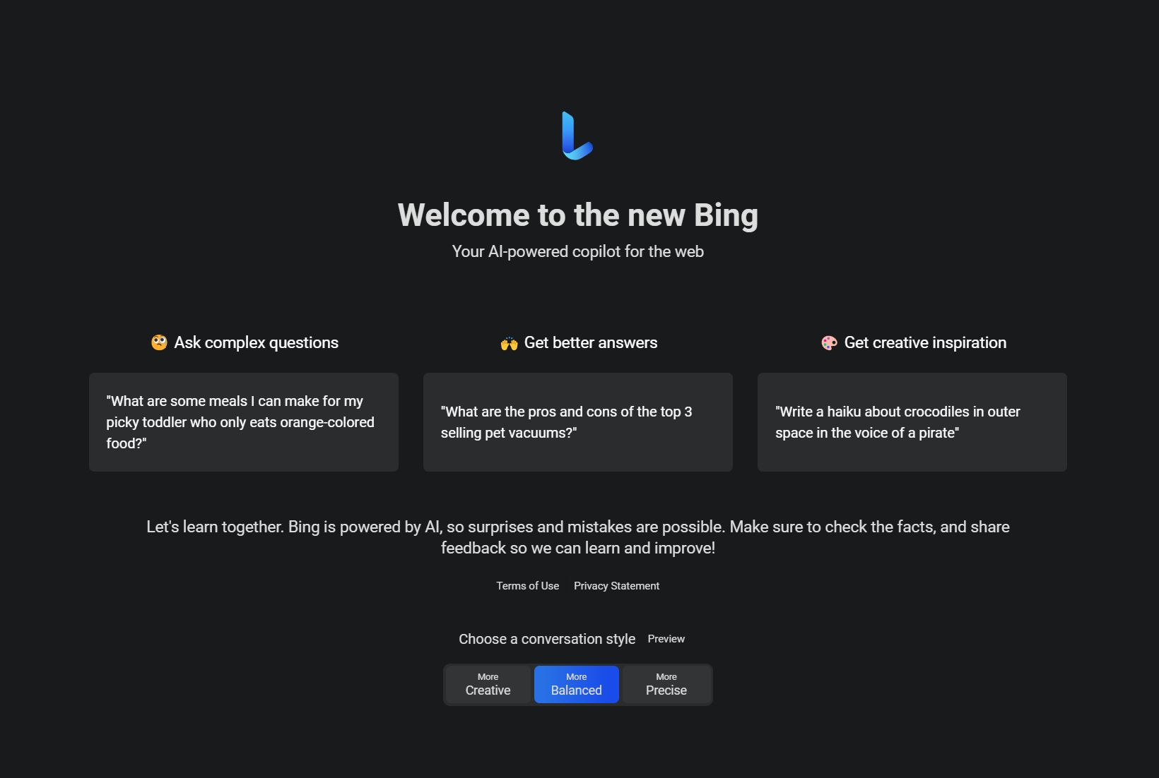 Screenshot of Bing Chat Fix for Dark Mode Extensions