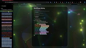 Screenshot of WorkFlowy Green Dynamic Dark Theme 🟢