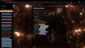 Screenshot of WorkFlowy Orange Dynamic Dark Theme 🟠