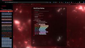 Screenshot of WorkFlowy Red Dynamic Dark Theme 🔴