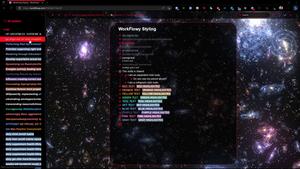 Screenshot of WorkFlowy Black Dynamic Space and Galaxies Dark Theme ⚫🌌