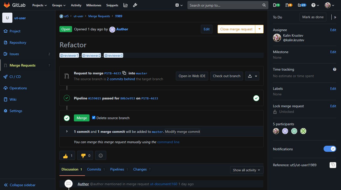 Screenshot of GitLab Dark