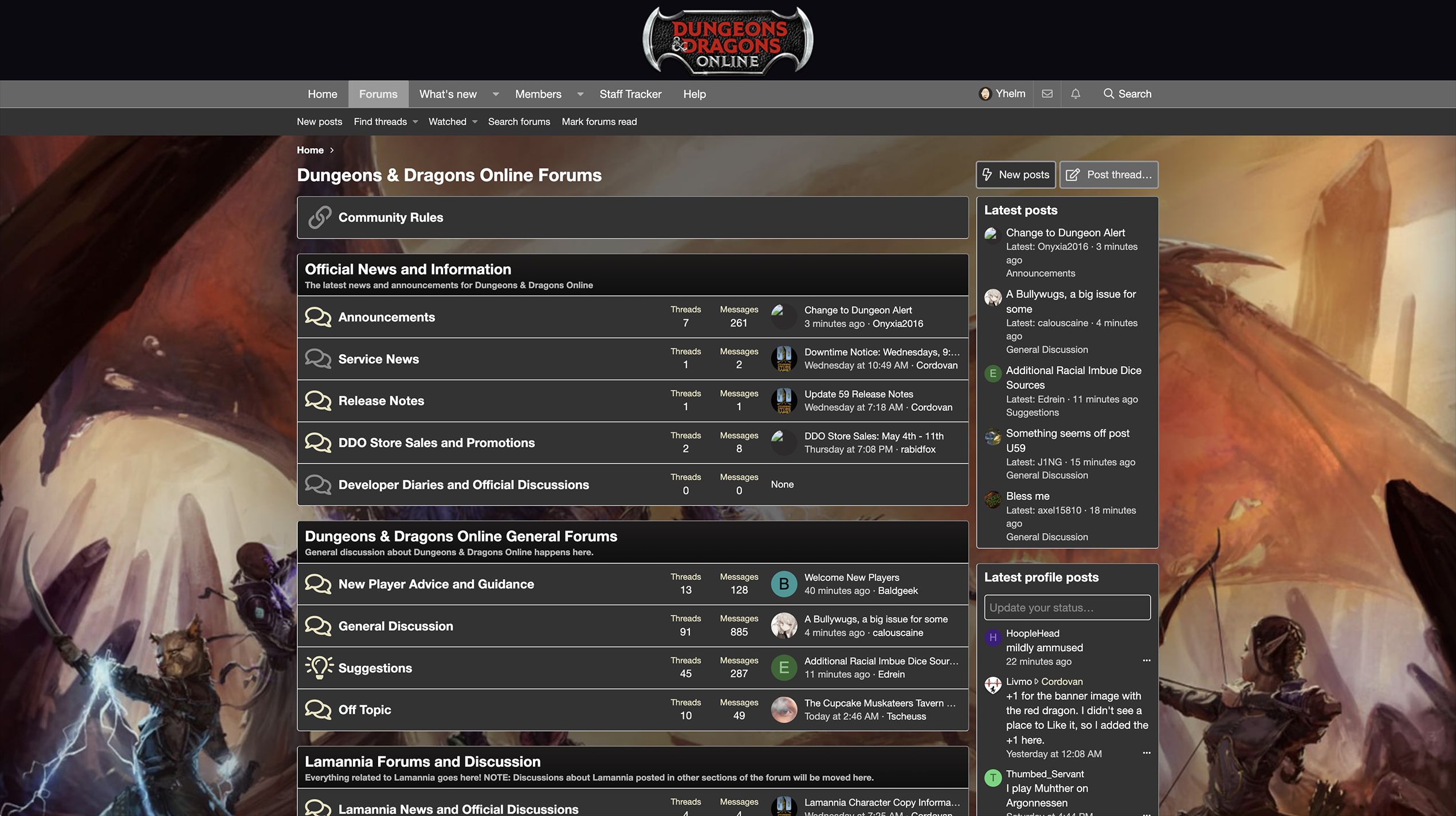 Screenshot of DDO Forums 2023 - Classic Style