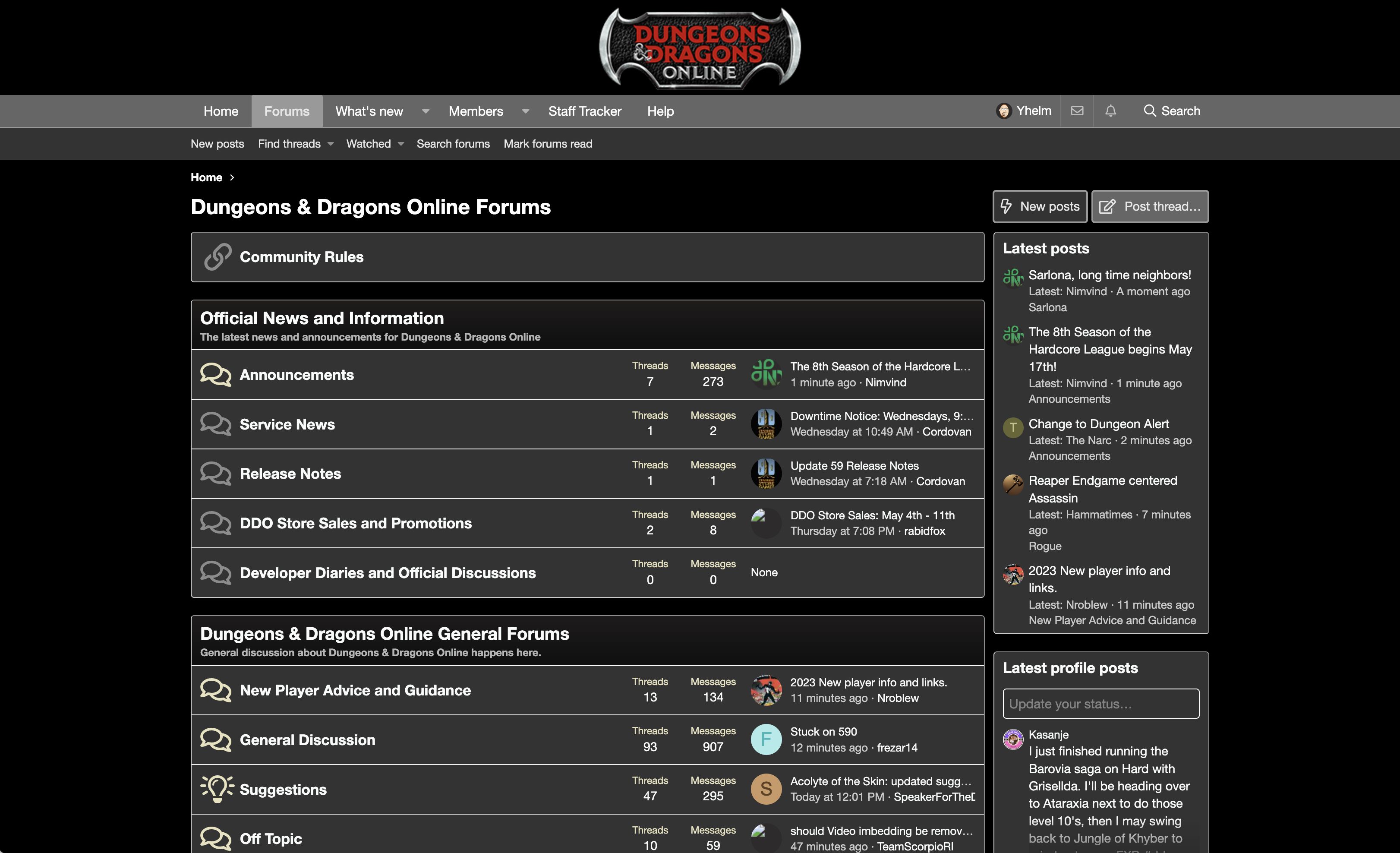 Screenshot of DDO Forums - Classic Mode (no background)