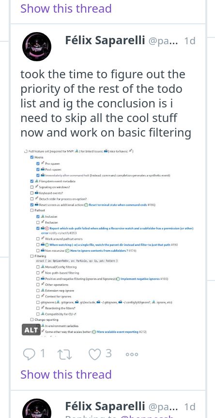 Screenshot of TweetDeck: ALT tags