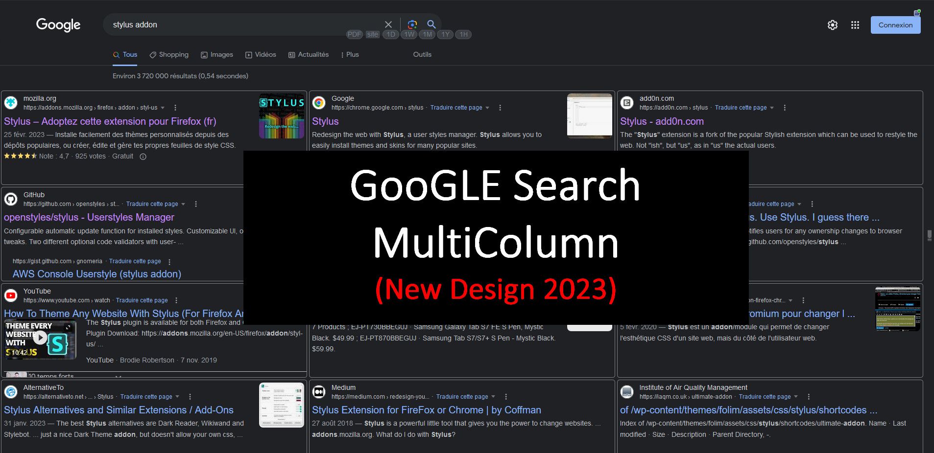 Screenshot of Google Search MultiColumn (New Design) (USw) v.12