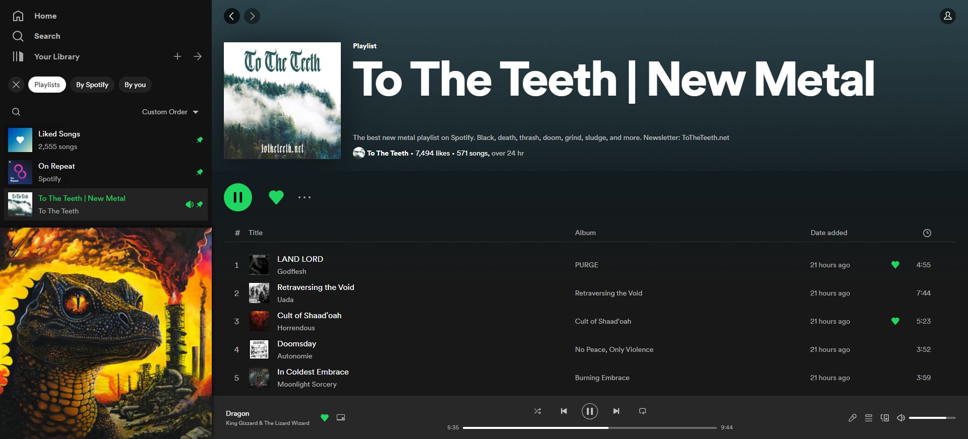 Screenshot of Spotify Sharpener