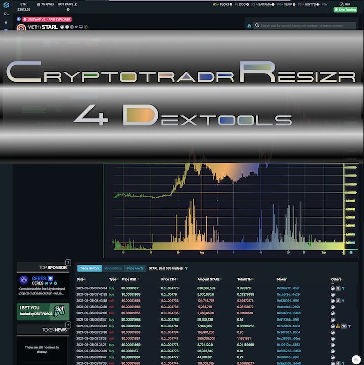 Screenshot of Cryptotradr Resizr 4 Dextools