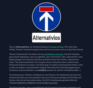 Screenshot of Alternativlos.org Dark