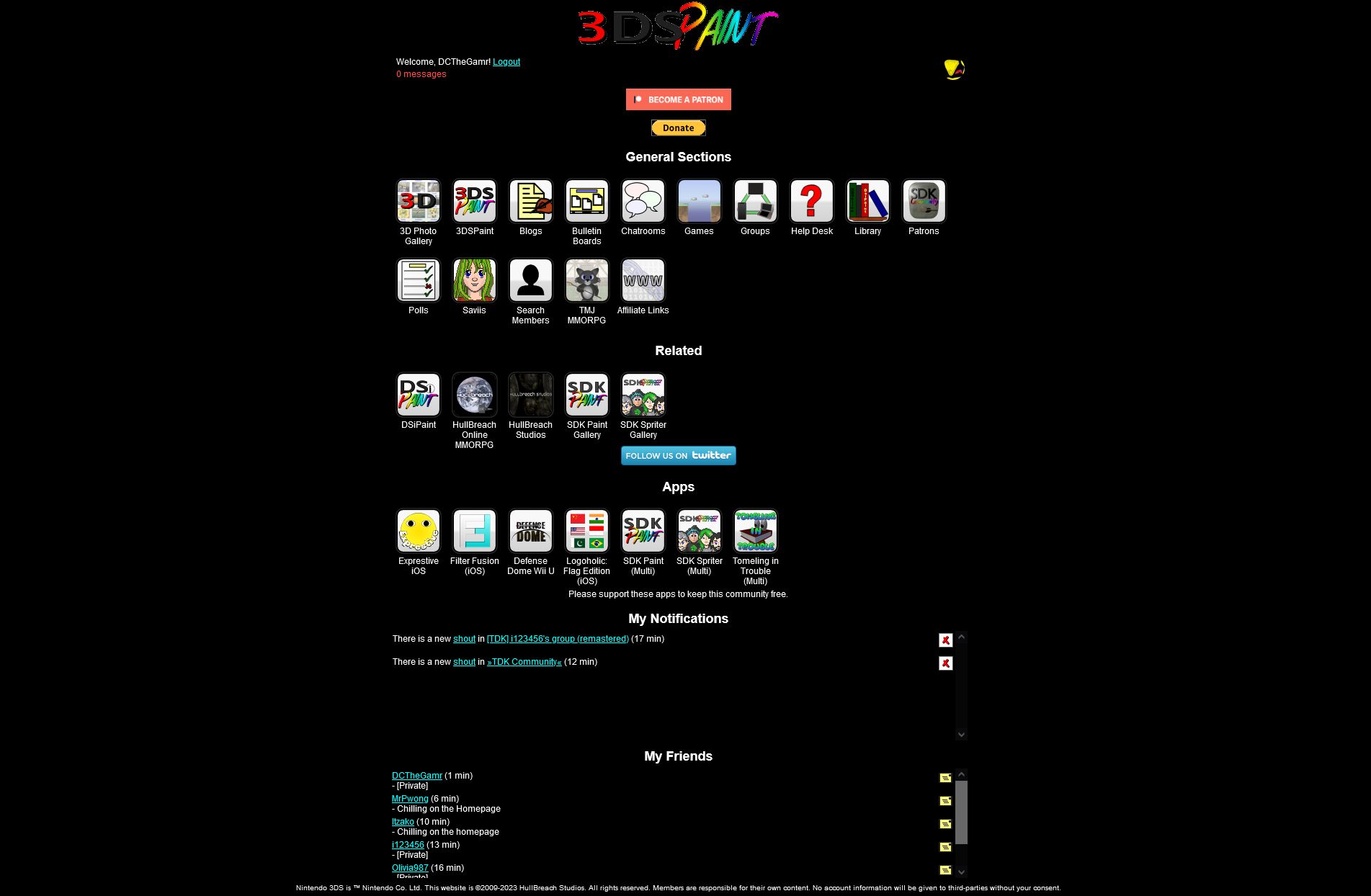 Screenshot of AMOLED 3DSPaint/DSiPaint