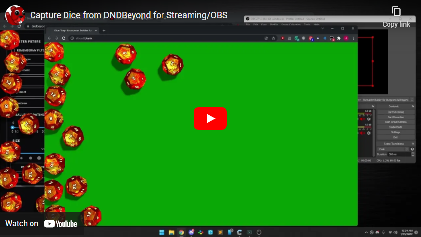 Capture Dice from DNDBeyond for Streaming/OBS