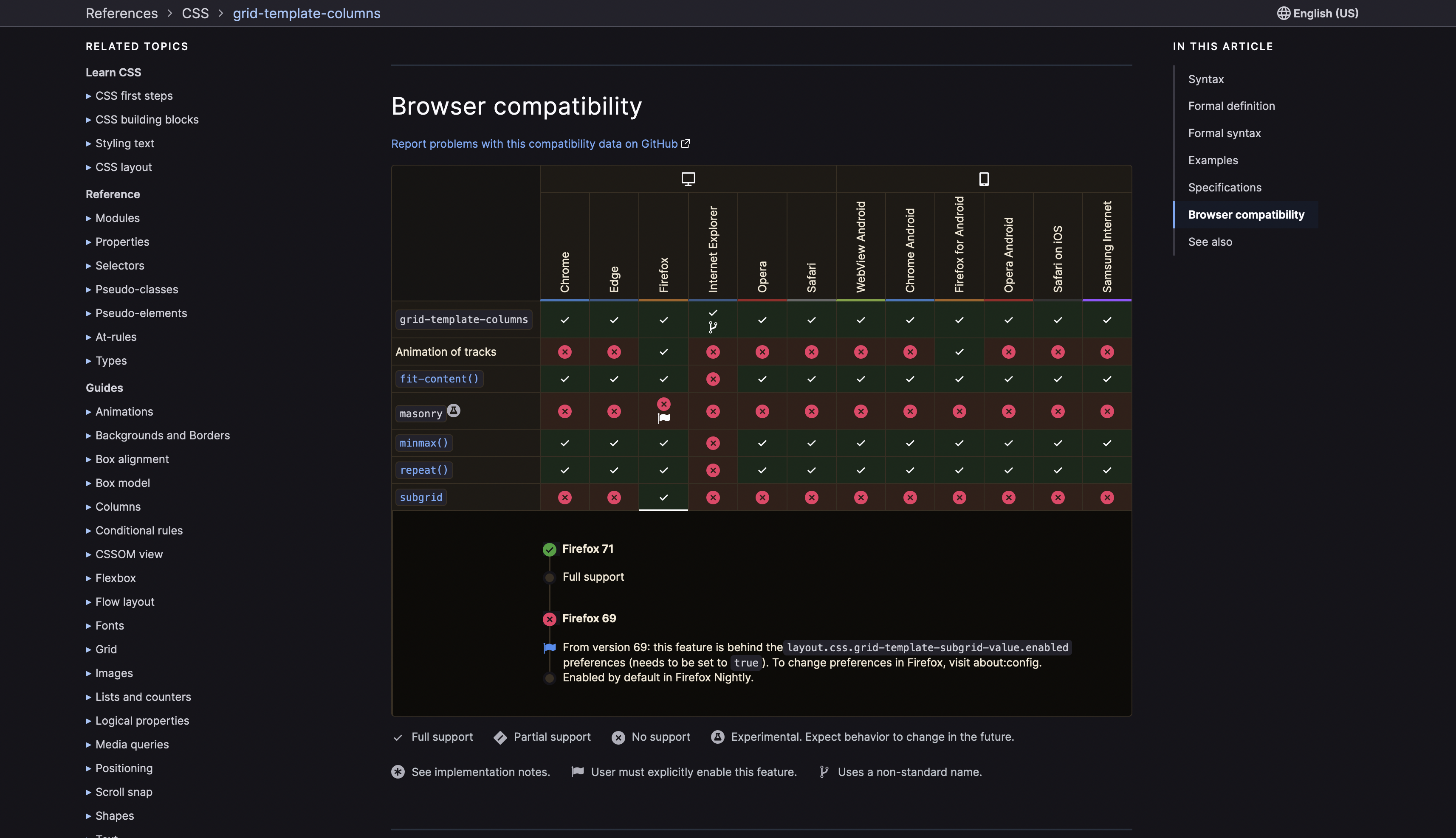 Compatibility Table Screenshot - After