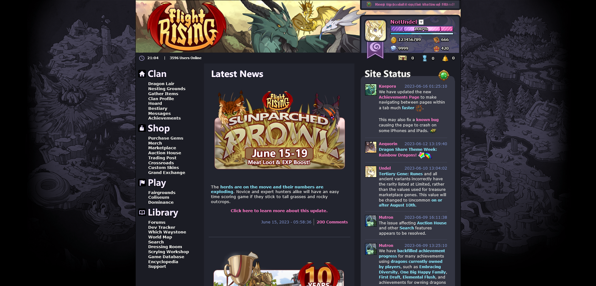 Screenshot of the home page in the Dracula theme.